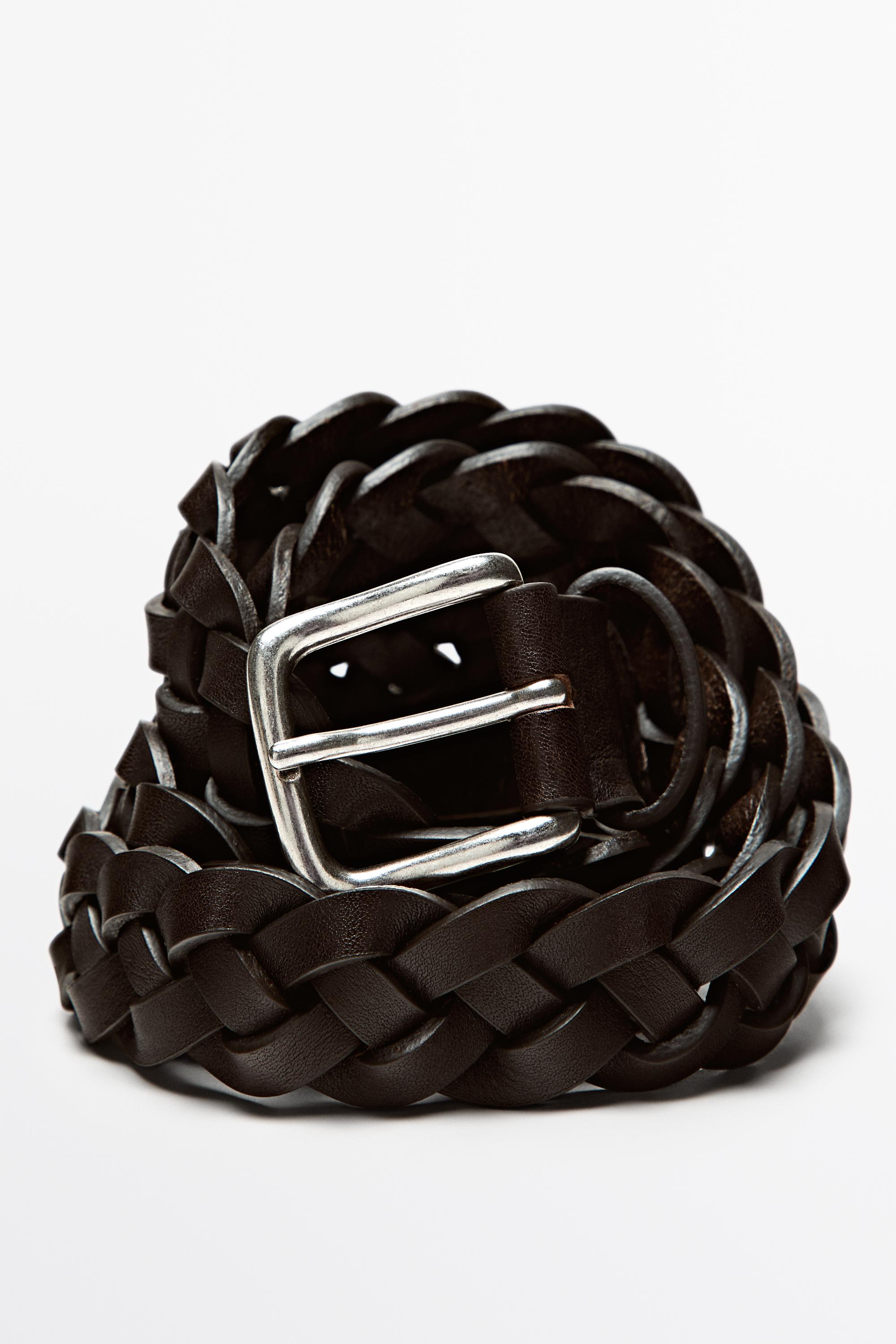 Braided nappa leather belt